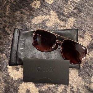 New Quay Australia Gold and Brown Sunglasses